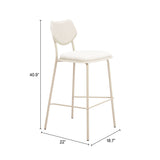 Zeal Light Gray & Beige Barstool (Set of 4) by Zuomod at Eve Furniture