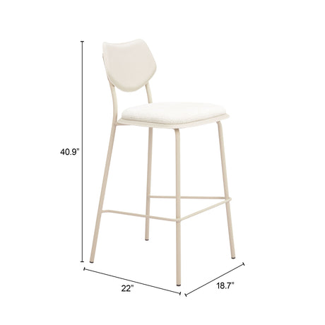 Zeal Light Gray & Beige Barstool (Set of 4) by Zuomod at Eve Furniture