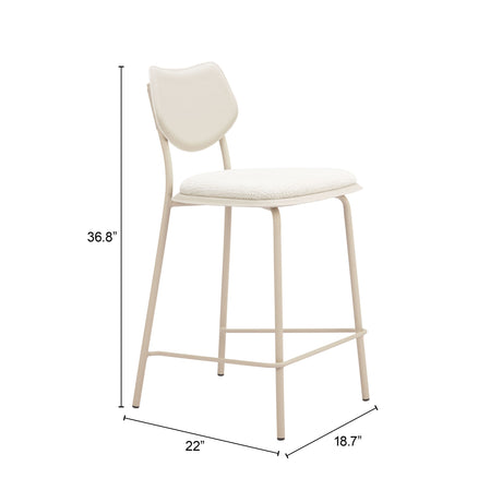 Zeal Light Gray & Beige Counter Stool (Set of 4) by Zuomod at Eve Furniture