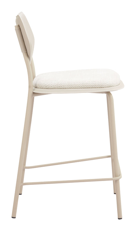 Zeal Light Gray & Beige Counter Stool (Set of 4) by Zuomod at Eve Furniture
