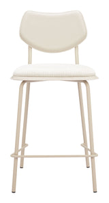 Zeal Light Gray & Beige Counter Stool (Set of 4) by Zuomod at Eve Furniture