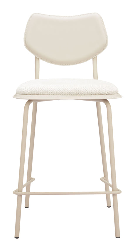 Zeal Light Gray & Beige Counter Stool (Set of 4) by Zuomod at Eve Furniture