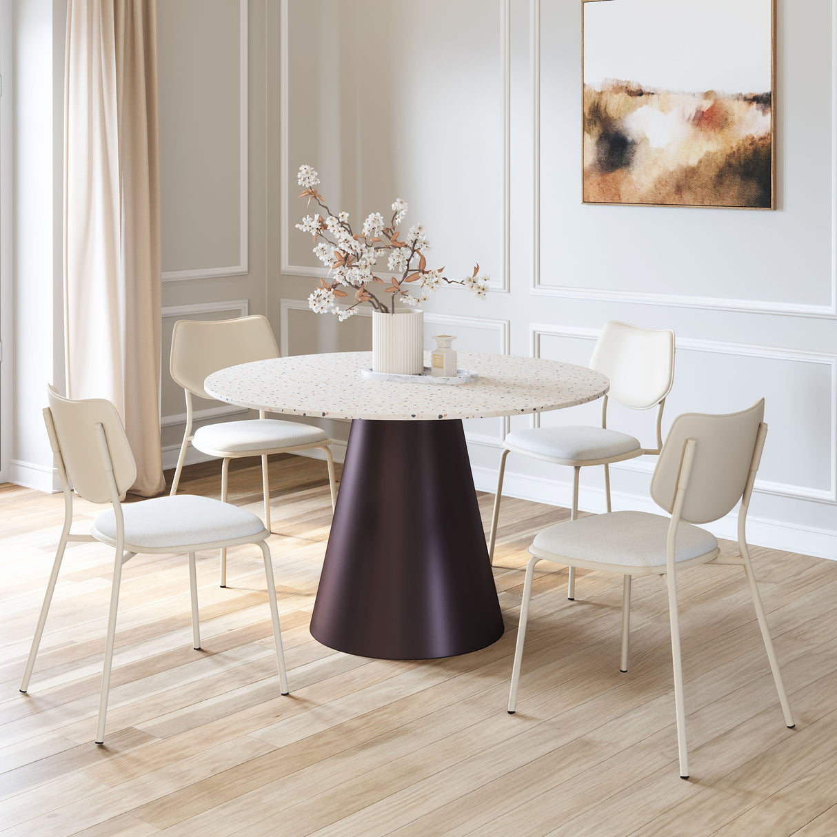 Zeal Light Gray & Beige Dining Chair (Set of 4) by Zuomod at Eve Furniture