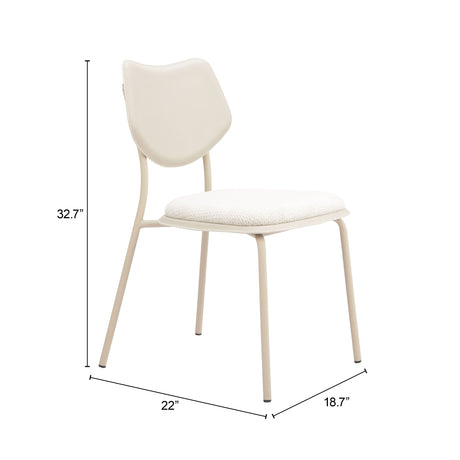 Zeal Light Gray & Beige Dining Chair (Set of 4) by Zuomod at Eve Furniture