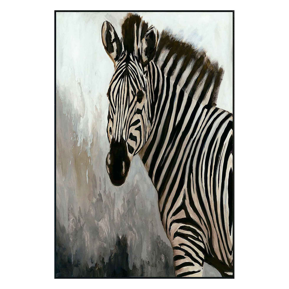 Zebra Black/White Painting 48x72 by Buddy Whitlock by Classic Home at Eve Furniture