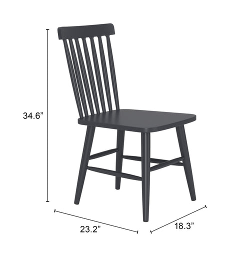 Zeilen Black Outdoor Dining Chair (Set of 2) by Zuomod at Eve Furniture