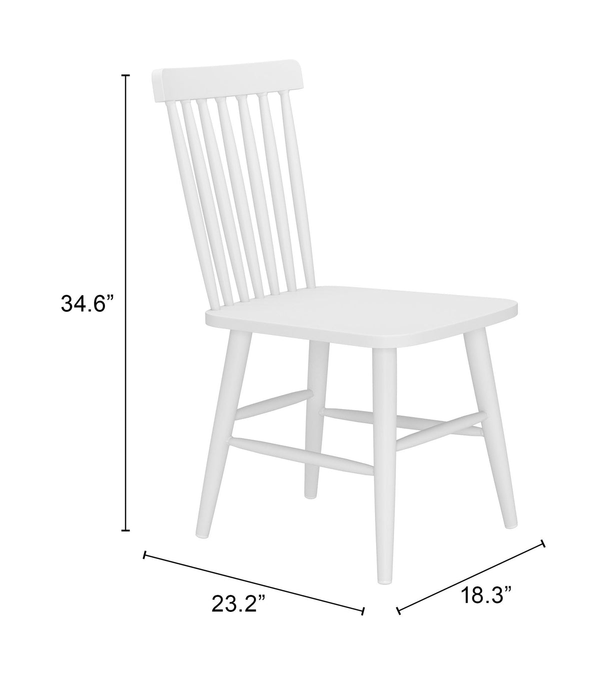 Zeilen White Outdoor Dining Chair (Set of 2) by Zuomod at Eve Furniture