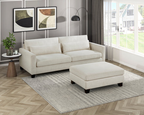 Zeke Ivory Sofa and Ottoman by Homelegance at Eve Furniture