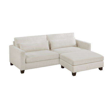 Zeke Ivory Sofa and Ottoman by Homelegance at Eve Furniture