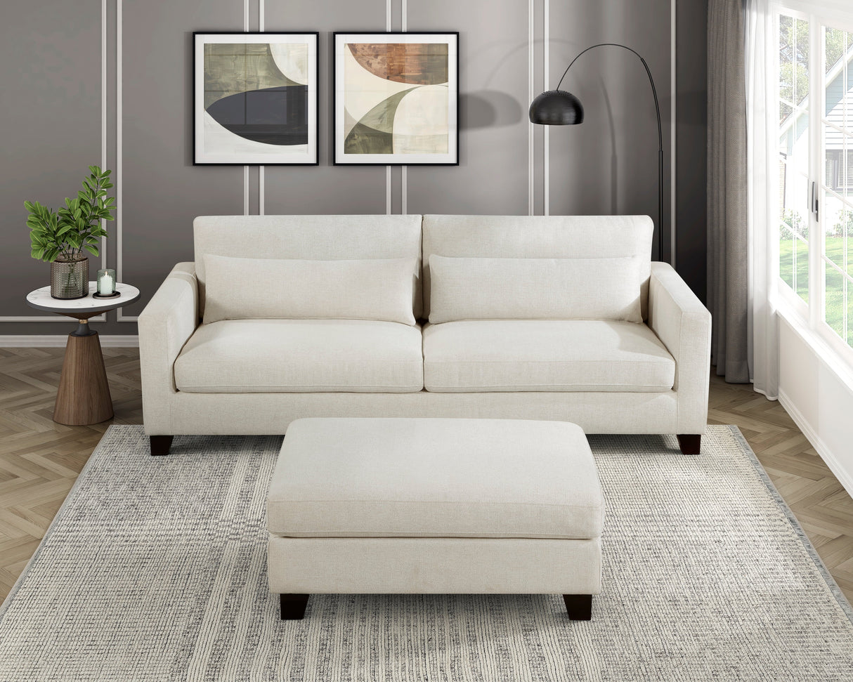 Zeke Ivory Sofa and Ottoman by Homelegance at Eve Furniture