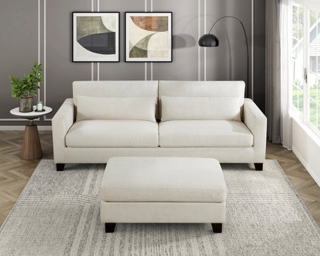 Zeke Ivory Sofa and Ottoman by Homelegance at Eve Furniture