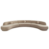 Zelda Light Camel Performance Velvet 3-Pc Sectional by Diamond Sofa at Eve Furniture