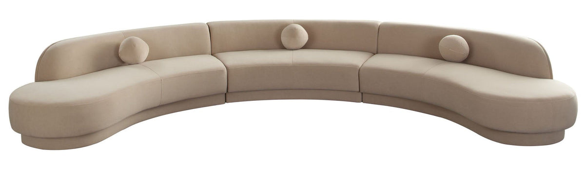 Zelda Light Camel Performance Velvet 3-Pc Sectional by Diamond Sofa at Eve Furniture