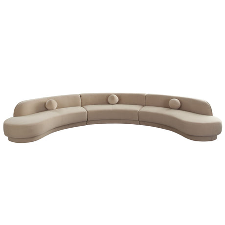 Zelda Light Camel Performance Velvet 3-Piece Sectional by Diamond Sofa at Eve Furniture