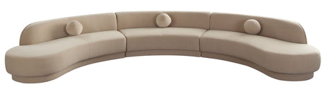 Zelda Light Camel Performance Velvet 3-Piece Sectional by Diamond Sofa at Eve Furniture