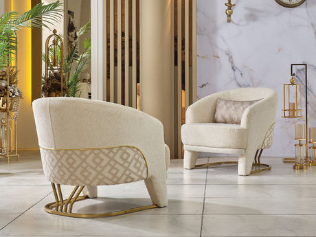 Zen 3-pieces (Sofa & Loveseat & Chair) Livingroom Set Cream by Furnia at Eve Furniture