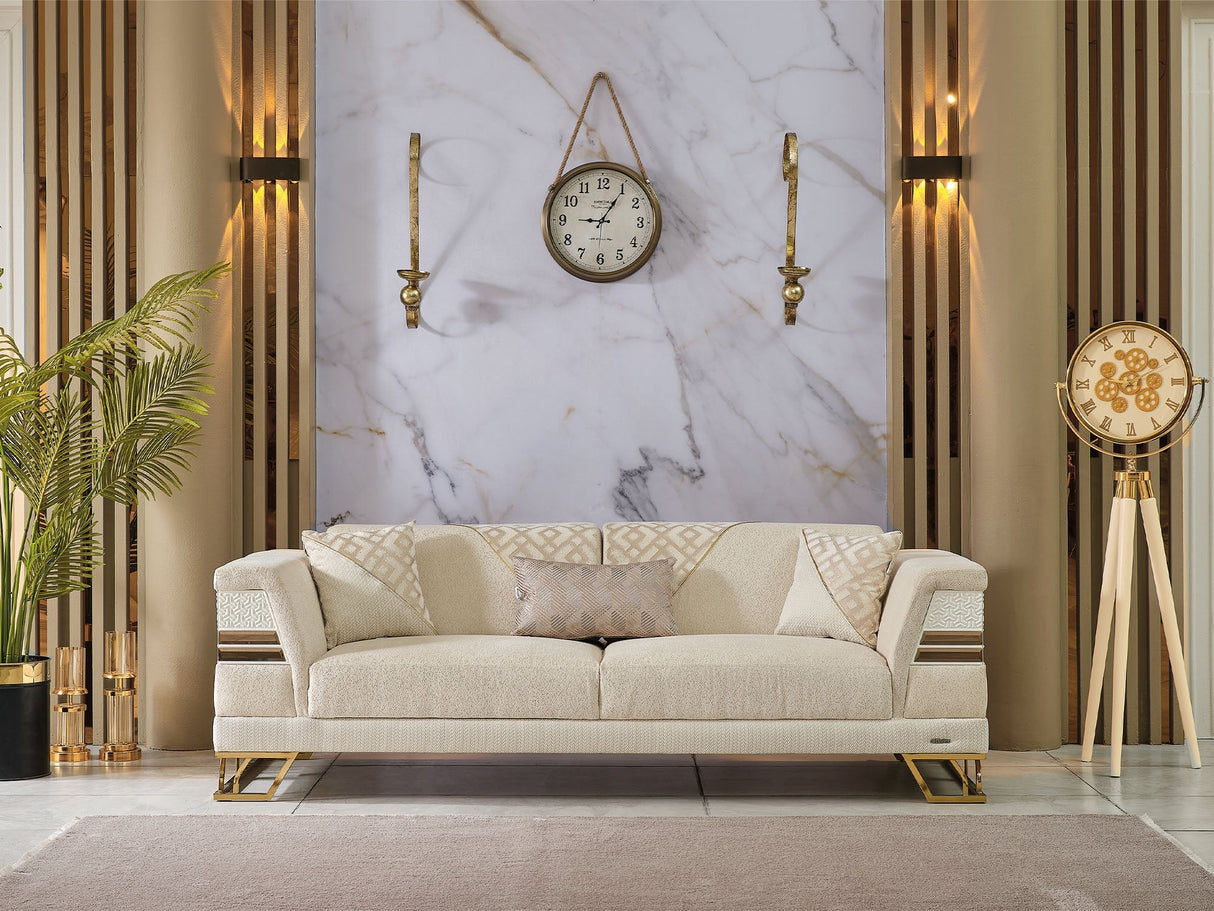 Zen Cream Convertible Loveseat by Furnia at Eve Furniture
