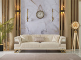 Zen Cream Convertible Loveseat by Furnia at Eve Furniture