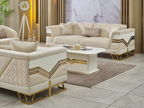 Zen Cream Convertible Loveseat by Furnia at Eve Furniture