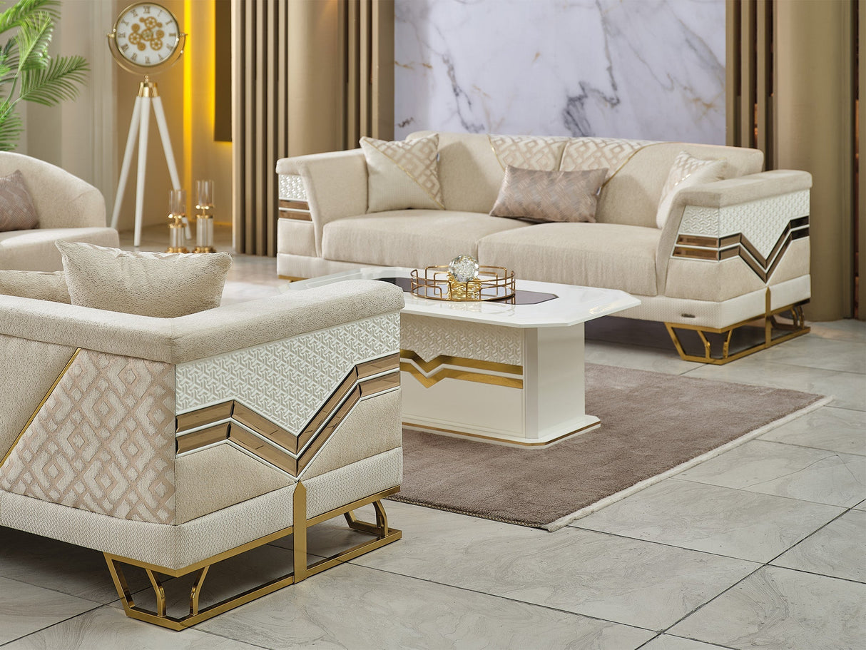 Zen Cream Convertible Sofa by Furnia at Eve Furniture