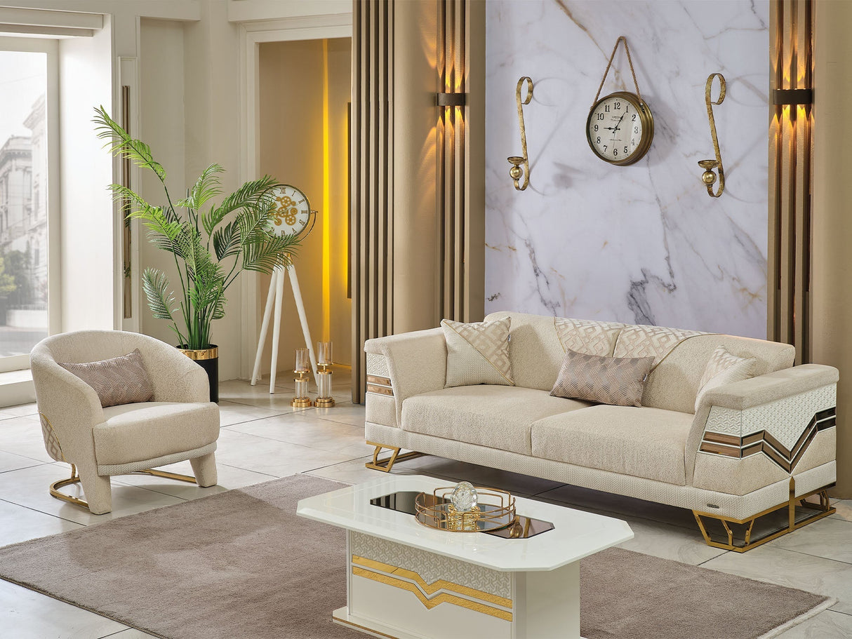 Zen Cream Convertible Sofa by Furnia at Eve Furniture