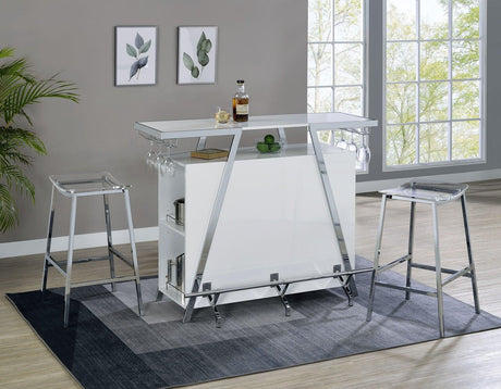 Zena 3-Piece Bar Set with LED lighting by Steve Silver at Eve Furniture