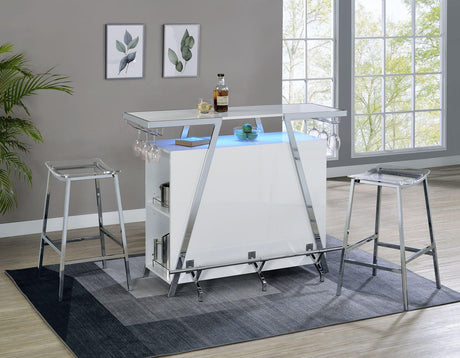 Zena 3-Piece Bar Set with LED lighting by Steve Silver at Eve Furniture