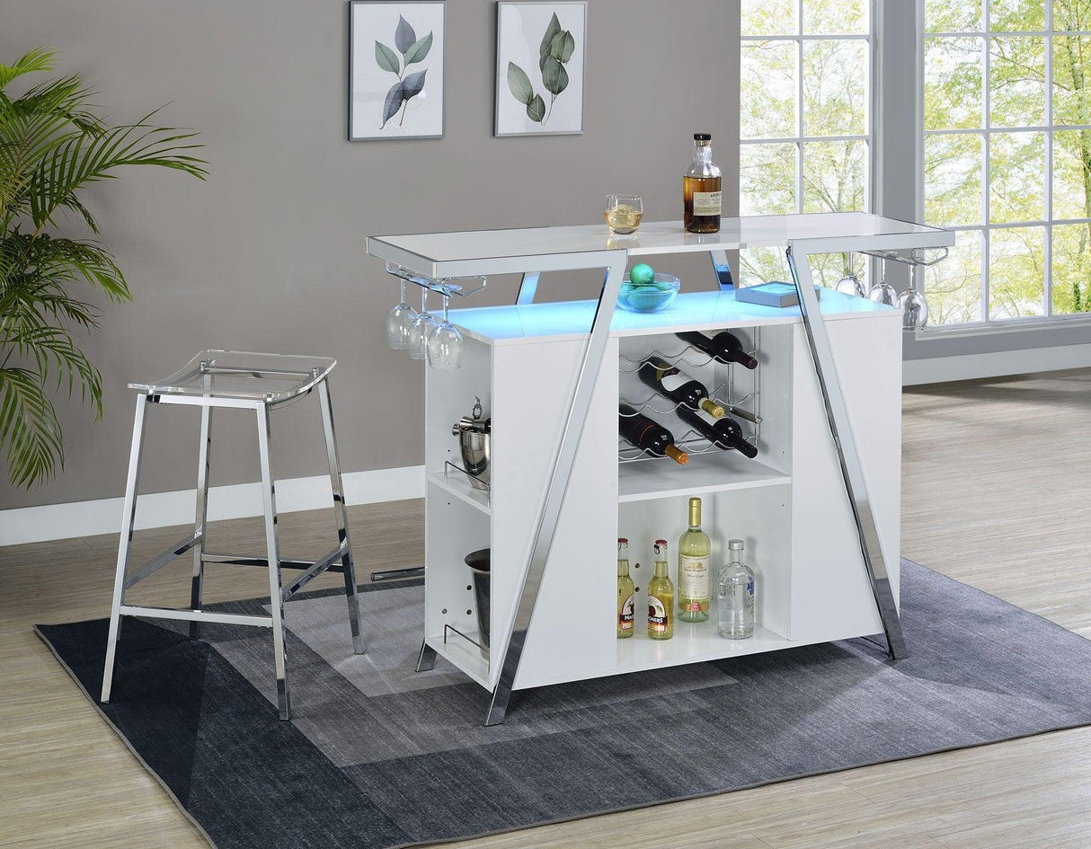 Zena 3-Piece Bar Set with LED lighting by Steve Silver at Eve Furniture