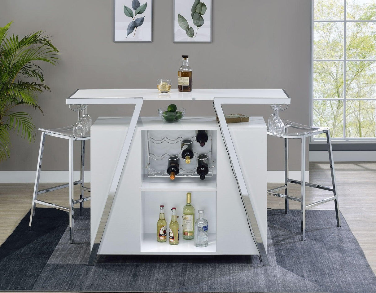 Zena 3-Piece Bar Set with LED lighting by Steve Silver at Eve Furniture