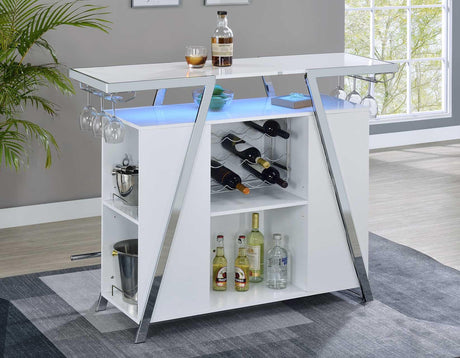 Zena Bar w/LED Lights by Steve Silver at Eve Furniture
