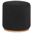 Zena Black Faux Sheepskin Upholstered Round Ottoman by Coaster at Eve Furniture