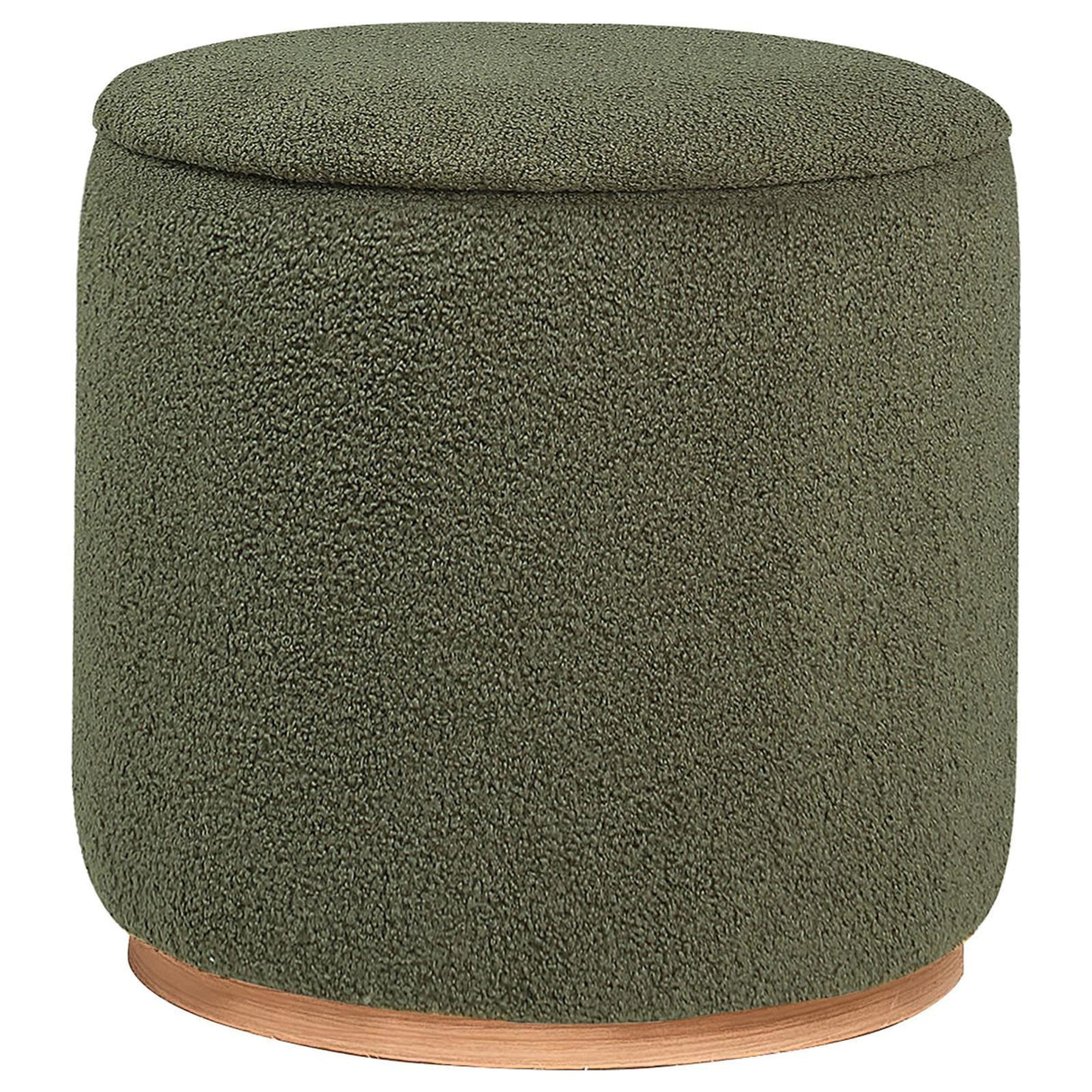 Zena Green Faux Sheepskin Upholstered Round Ottoman by Coaster at Eve Furniture