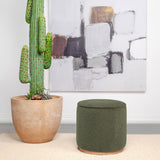 Zena Green Faux Sheepskin Upholstered Round Ottoman by Coaster at Eve Furniture