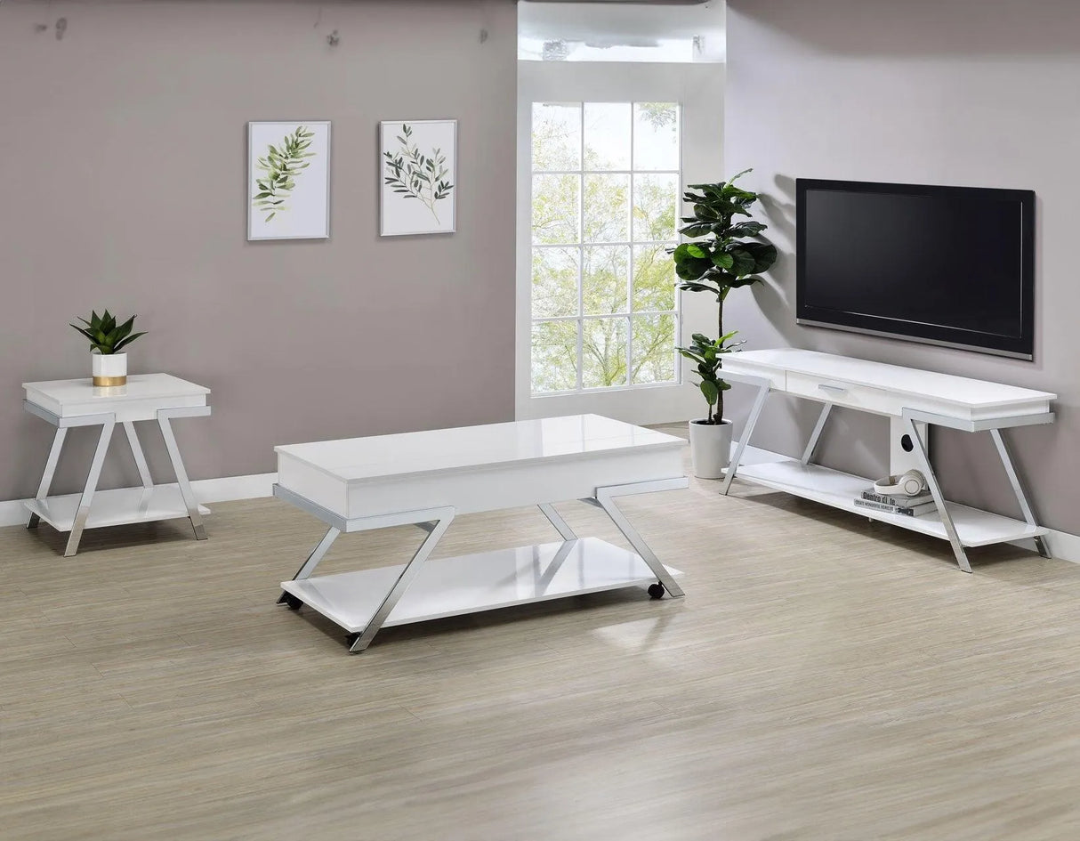 Zena Lift-Top Cocktail Table with Casters by Steve Silver at Eve Furniture