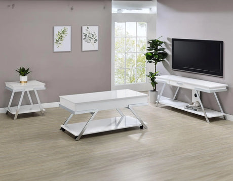 Zena Lift-Top Cocktail Table with Casters by Steve Silver at Eve Furniture