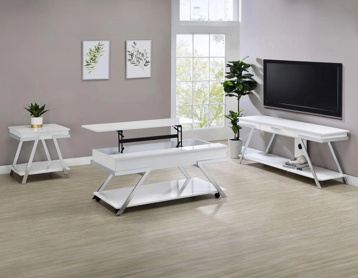 Zena Lift-Top Cocktail Table with Casters by Steve Silver at Eve Furniture