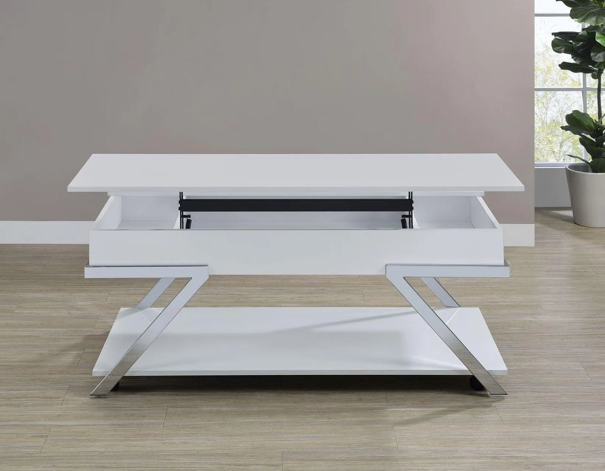 Zena Lift-Top Cocktail Table with Casters by Steve Silver at Eve Furniture