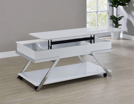 Zena Lift-Top Cocktail Table with Casters by Steve Silver at Eve Furniture