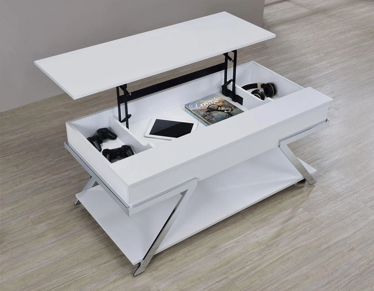 Zena Lift-Top Cocktail Table with Casters by Steve Silver at Eve Furniture