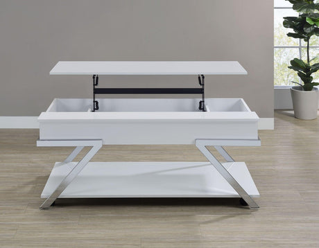 Zena Lift-Top Cocktail Table with Casters by Steve Silver at Eve Furniture