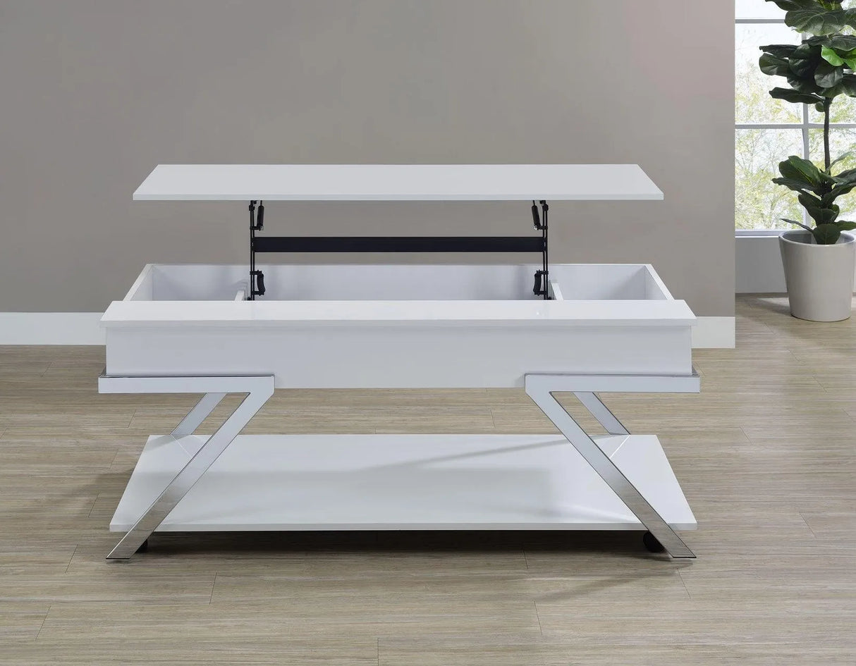 Zena Lift-Top Cocktail Table with Casters by Steve Silver at Eve Furniture