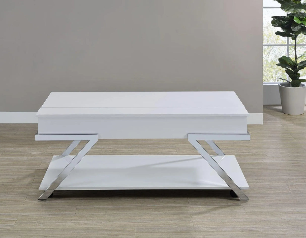 Zena Lift-Top Cocktail Table with Casters by Steve Silver at Eve Furniture