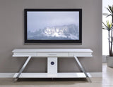Zena White TV Stand with Drawer by Steve Silver at Eve Furniture