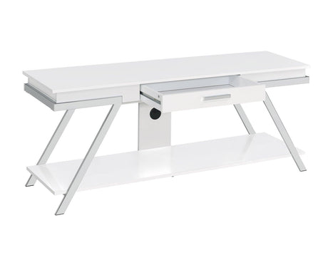 Zena White TV Stand with Drawer by Steve Silver at Eve Furniture