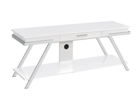 Zena White TV Stand with Drawer by Steve Silver at Eve Furniture