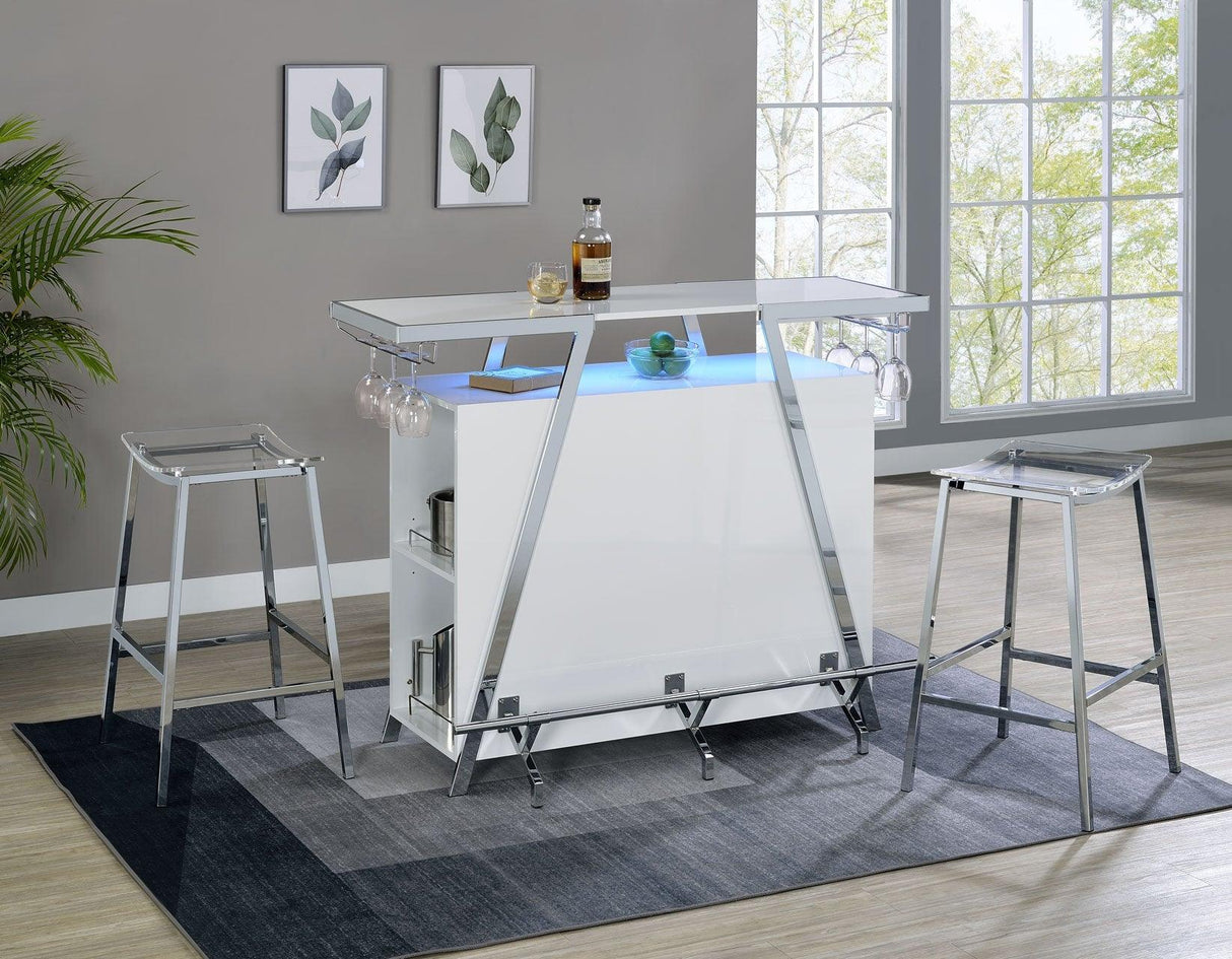 Zena 3-Piece Bar Set with LED lighting by Steve Silver at Eve Furniture