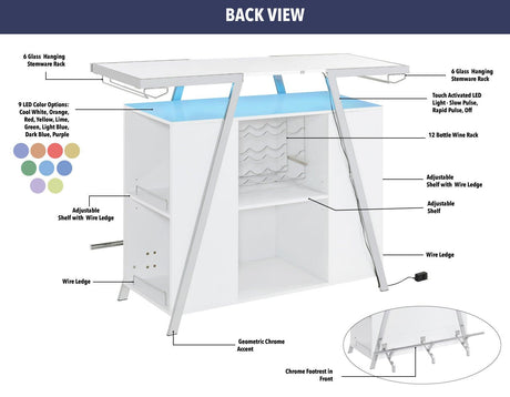 Zena Bar w/LED Lights by Steve Silver at Eve Furniture