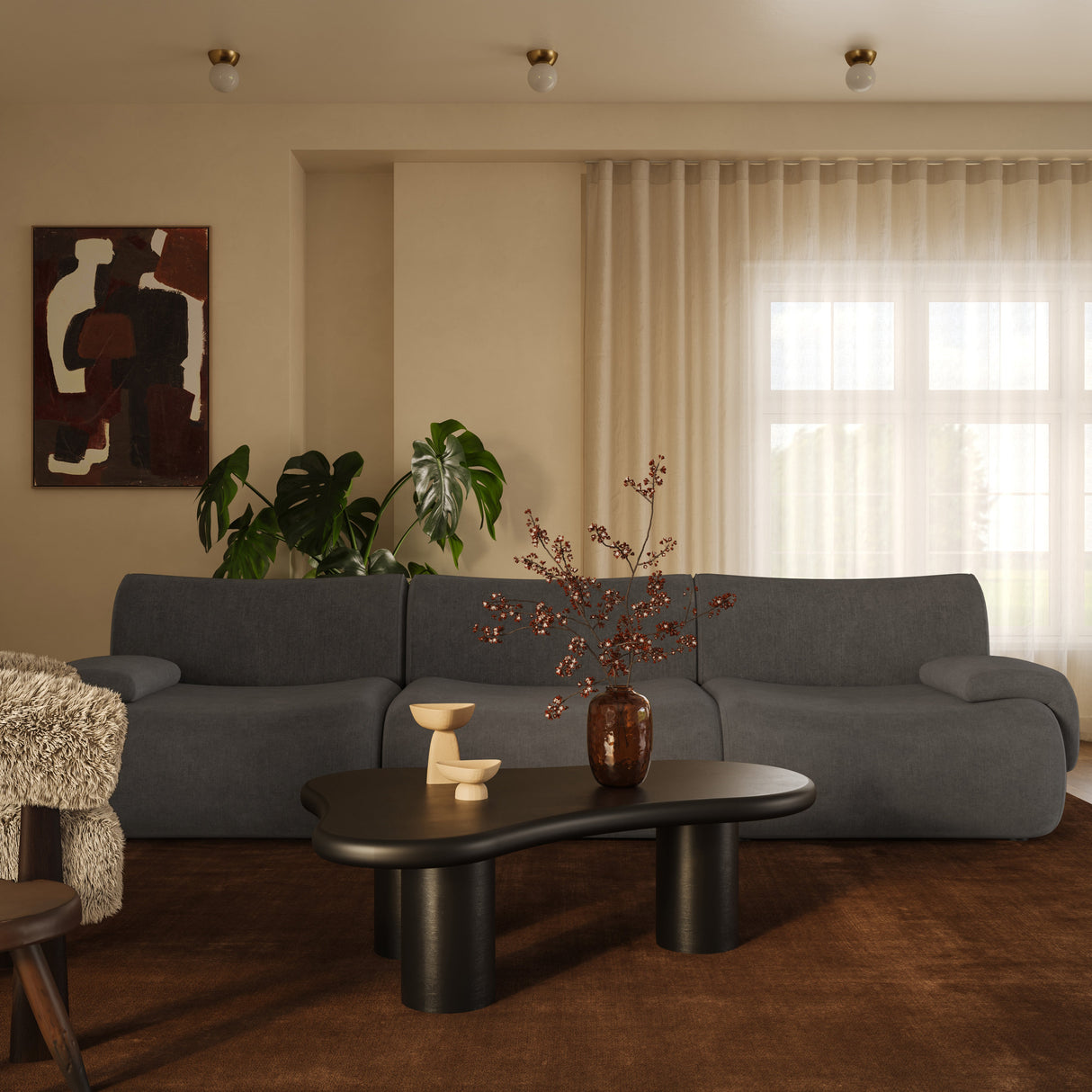 Zenith 116.5" Contract-Grade Upcycled Fabric Modular Sofa by TOV Furniture at Eve Furniture