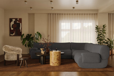 Zenith 5-Piece Contract-Grade Upcycled Fabric Modular L-Sectional by TOV Furniture at Eve Furniture
