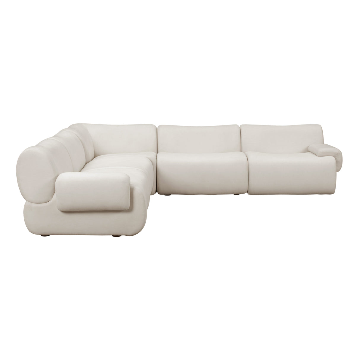 Zenith 5-Piece Contract-Grade Upcycled Fabric Modular L-Sectional by TOV Furniture at Eve Furniture